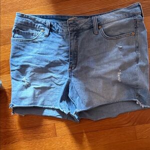 Seven7 Light Blue Distressed Denim Shorts